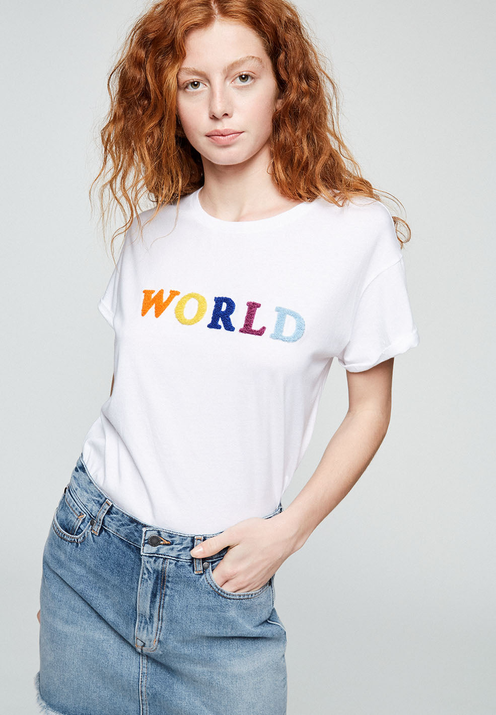 T-shirt avec imprimé blanc en coton bio - Naalin world