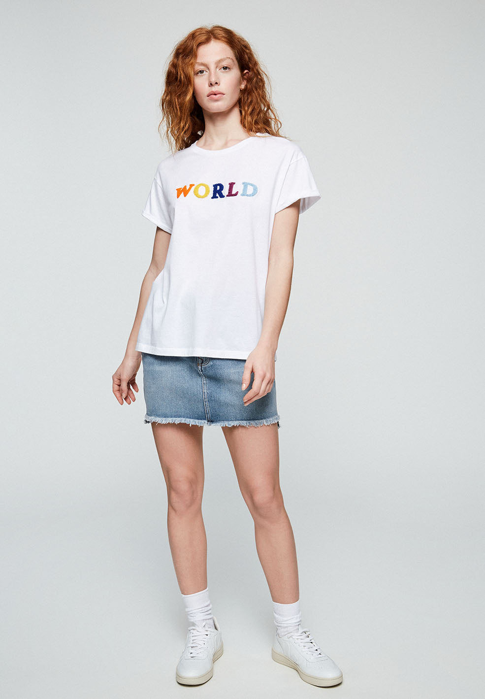 T-shirt avec imprimé blanc en coton bio - Naalin world