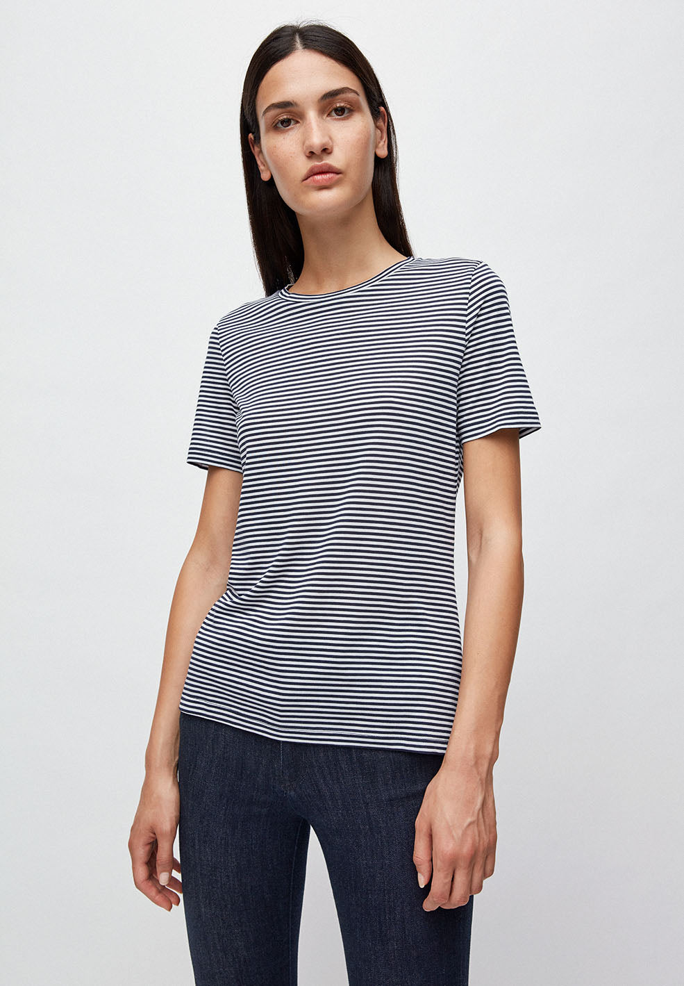 T-shirt rayures bleu marine en coton bio - Lidaa