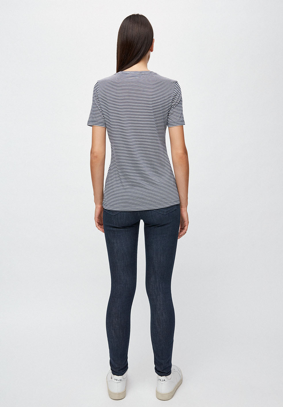 T-shirt rayures bleu marine en coton bio - Lidaa