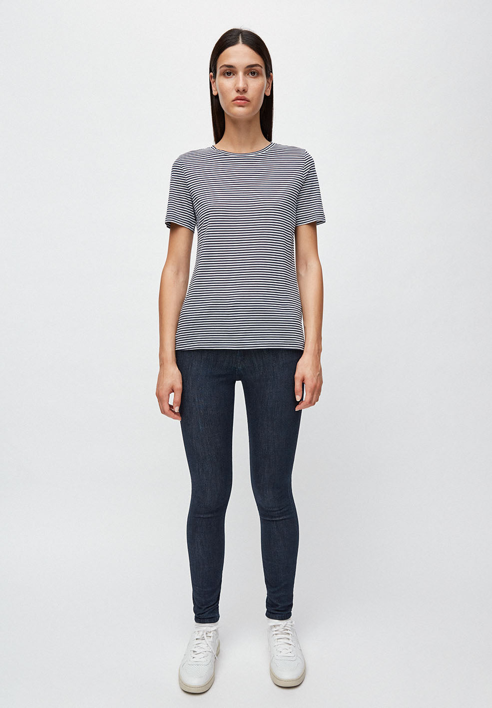 T-shirt rayures bleu marine en coton bio - Lidaa