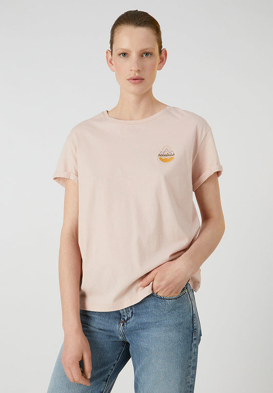 T-shirt rose pâle en coton bio - Naalin Girl Scout