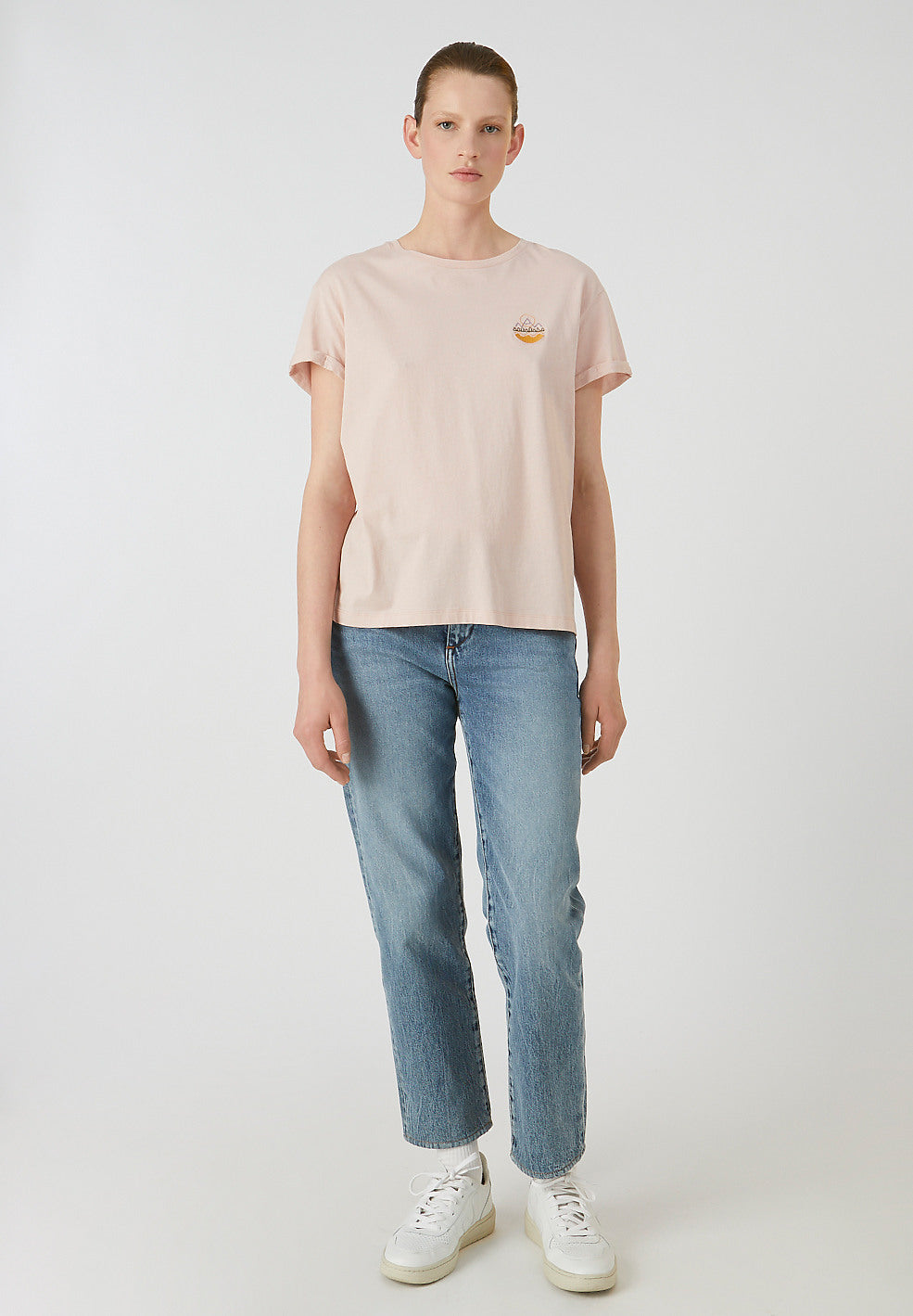 T-shirt rose pâle en coton bio - Naalin Girl Scout