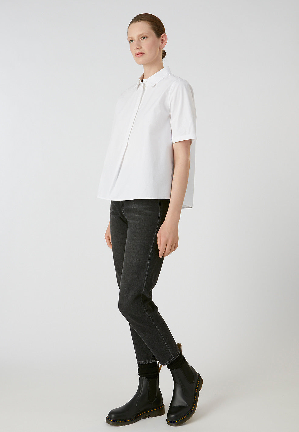 Blouse blanche en coton bio - saimaa