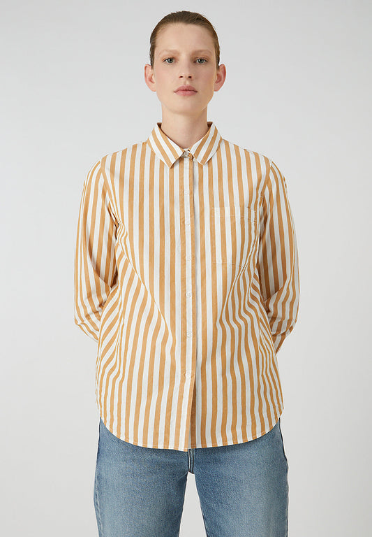 Chemise rayée jaune en coton bio - Onervaa