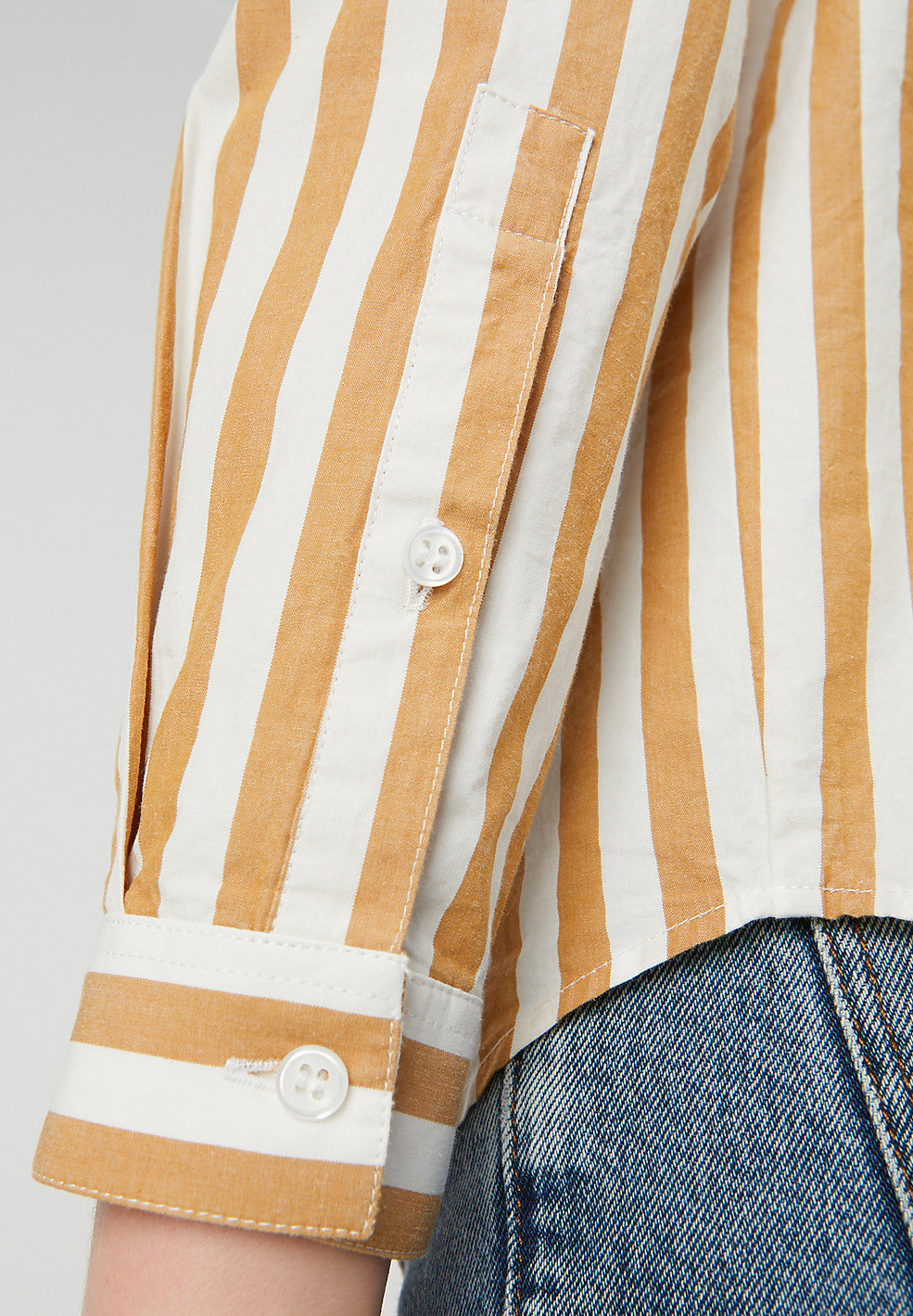 Chemise rayée jaune en coton bio - Onervaa