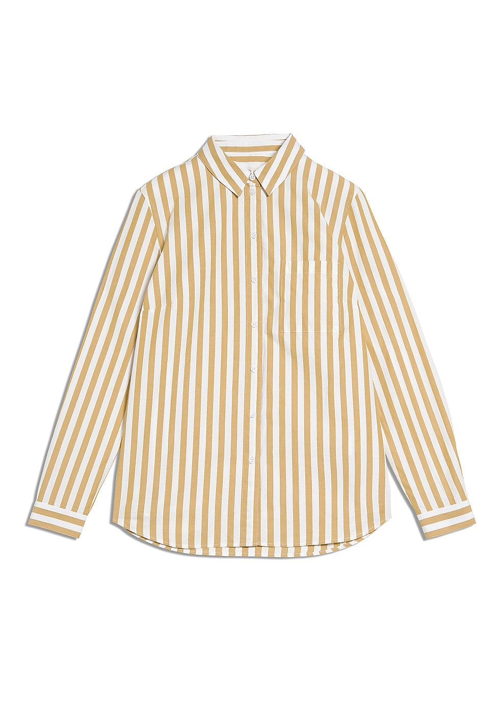 Chemise rayée jaune en coton bio - Onervaa