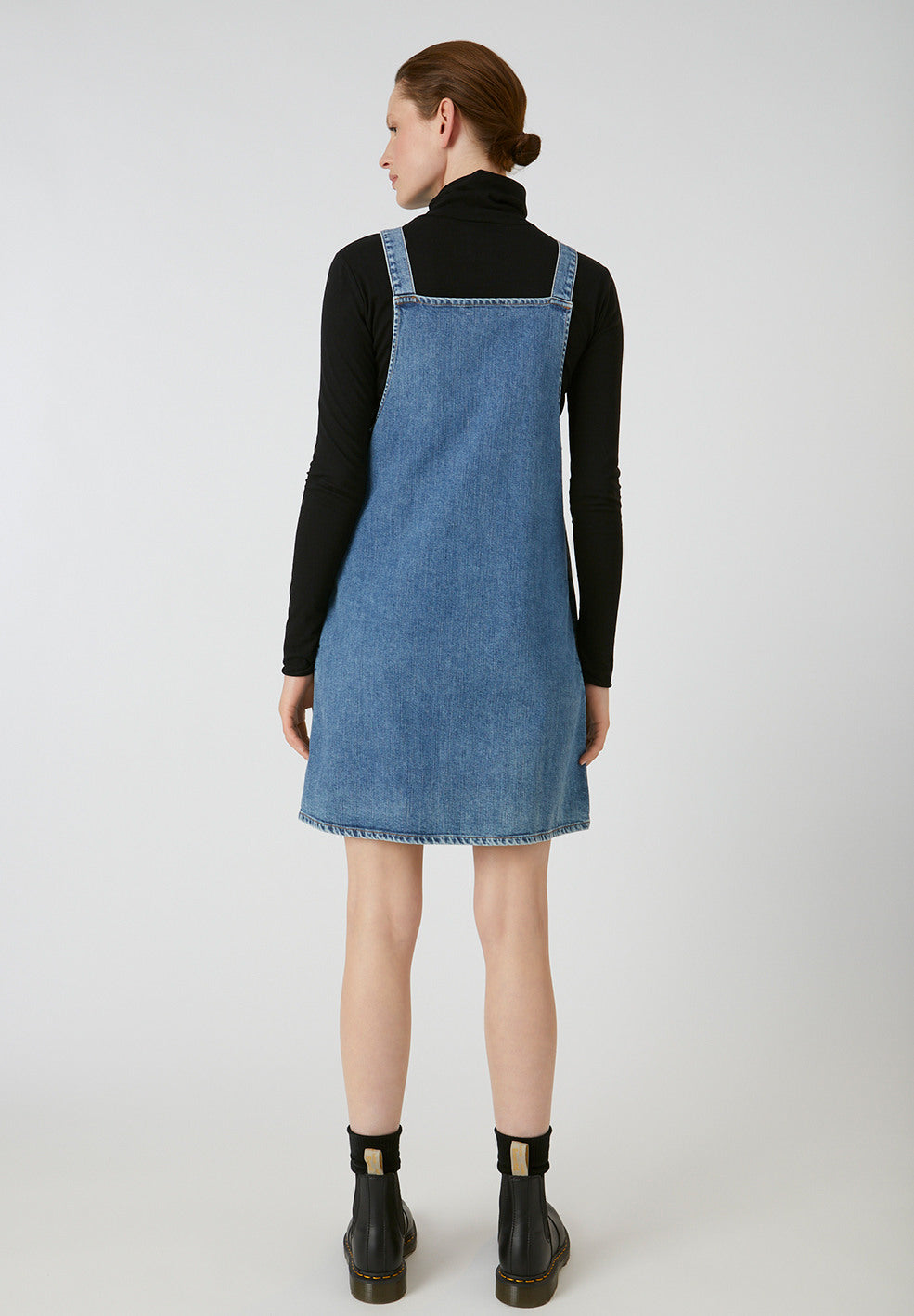 Robe salopette en jean bleu en coton bio - DAINAA