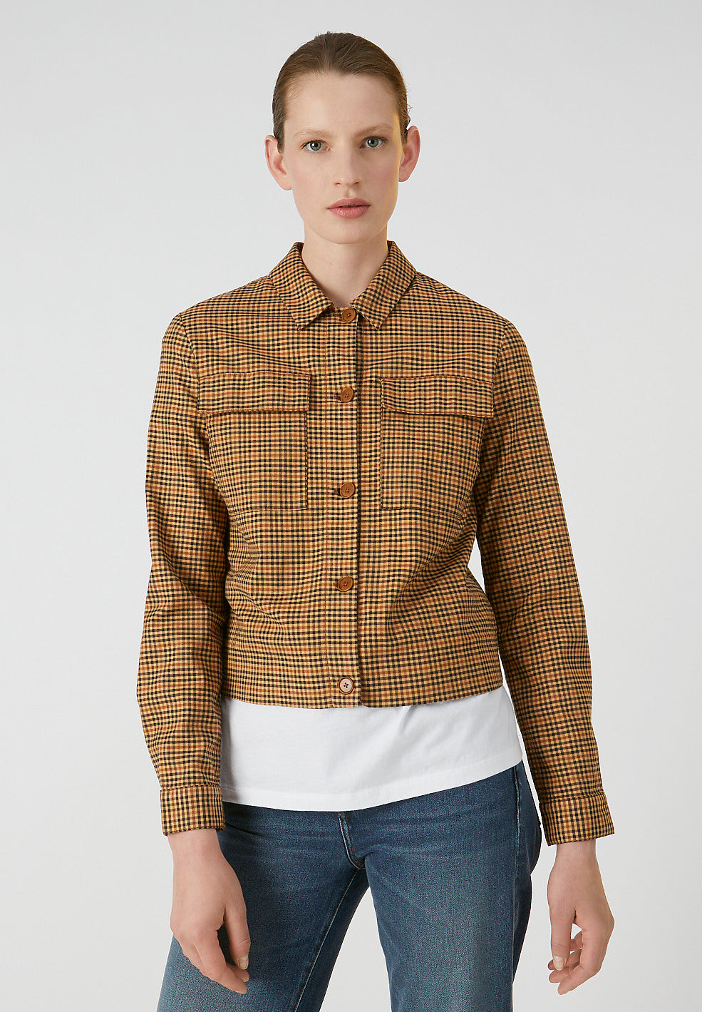 Veste à carreaux en tencel - sinikaa
