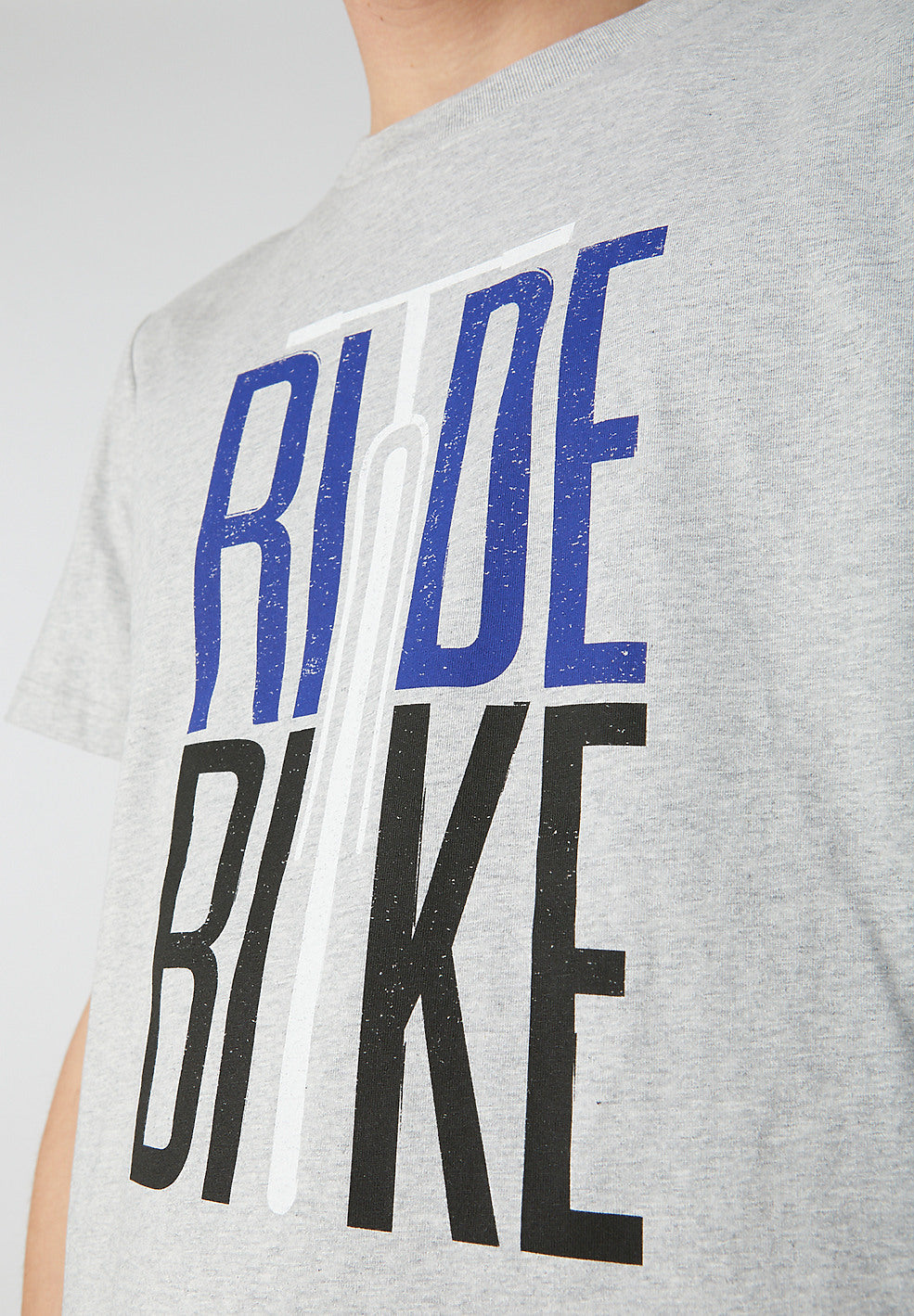 T-shirt imprimé gris en coton bio - Aado Ride Bike