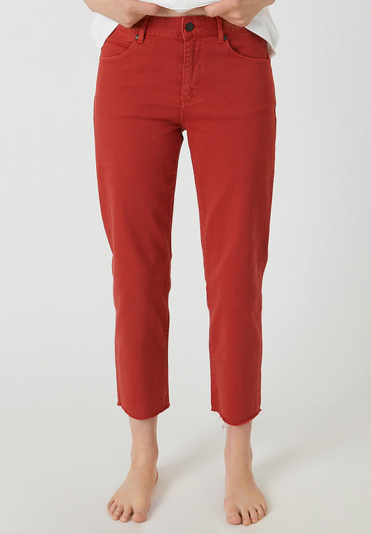 Jean coupe droite rouge en coton bio - Fjellaa