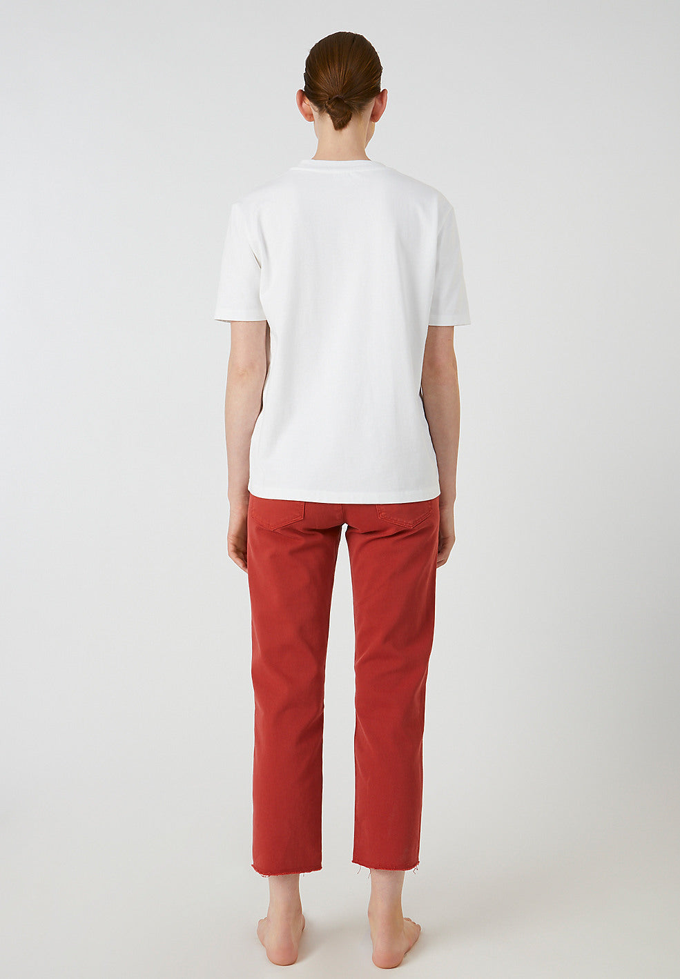 Jean coupe droite rouge en coton bio - Fjellaa