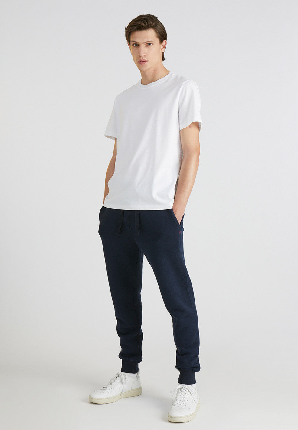 Jogging marine en coton bio et tencel - AARION