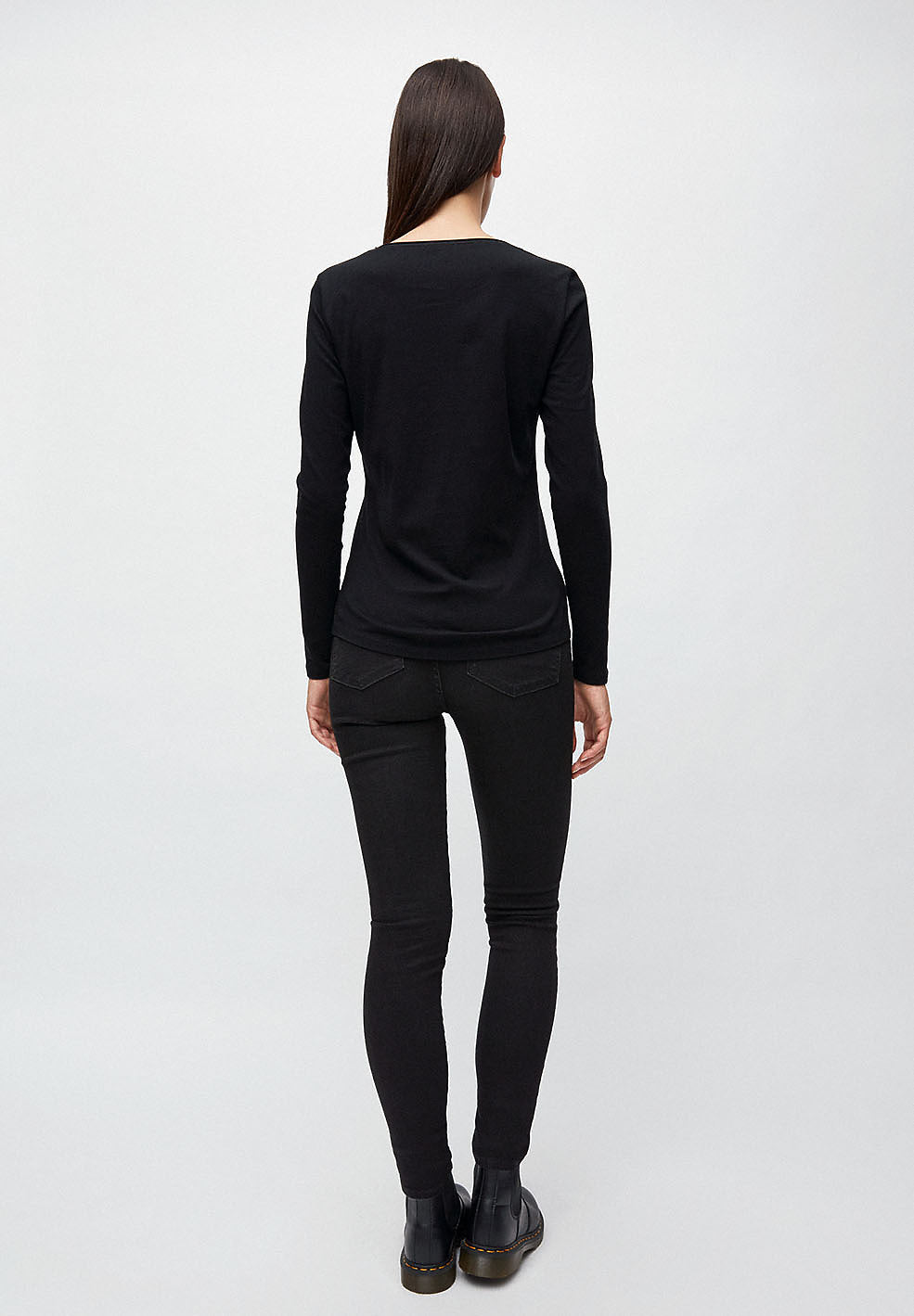 T-shirt manches longues noir en coton bio - rojaa
