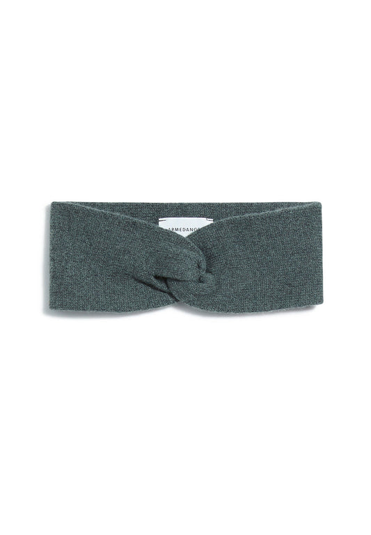 Bandeau mélange vert gris en coton bio et laine - maritaa
