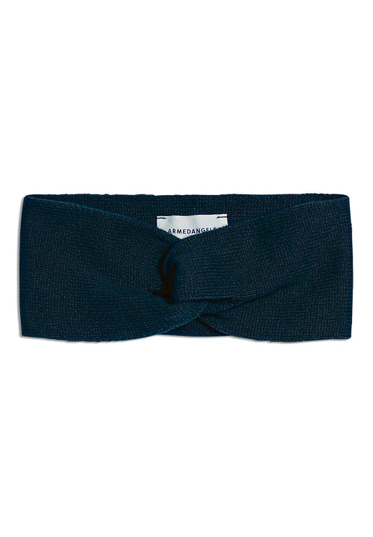 Bandeau marine en coton bio et laine - maritaa