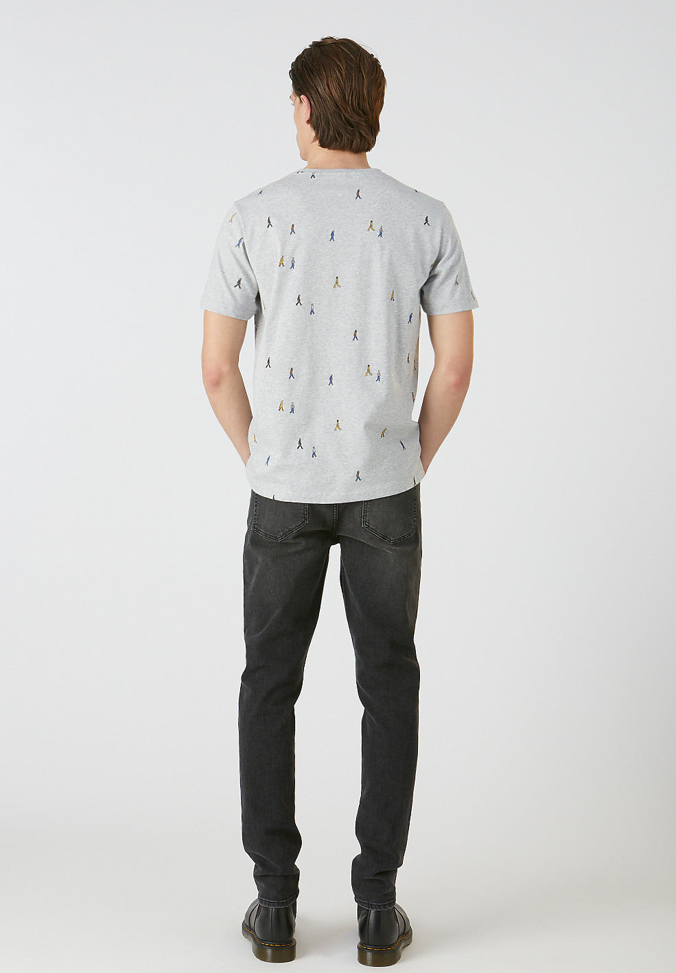 T-shirt gris motifs en coton bio - Jaames People