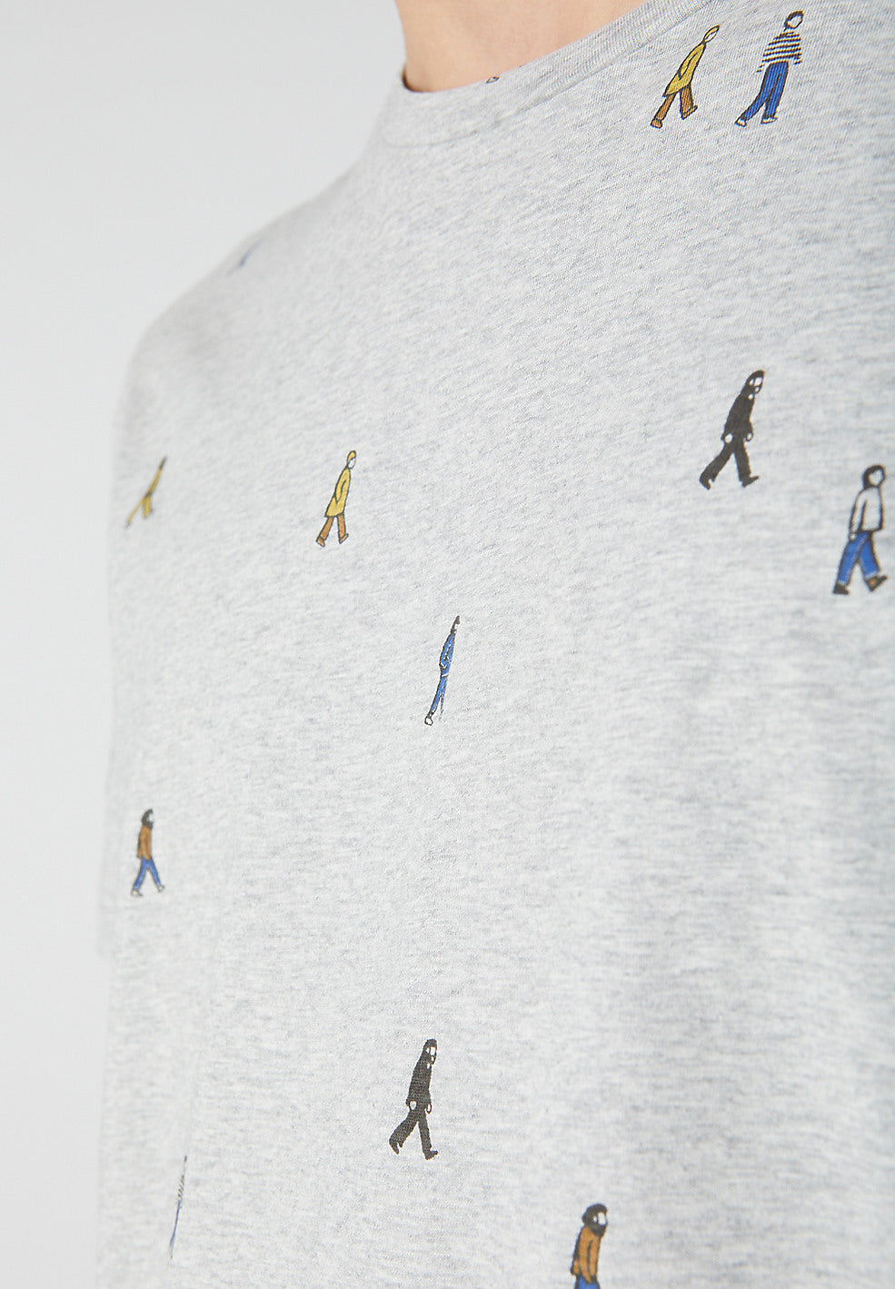 T-shirt gris motifs en coton bio - Jaames People