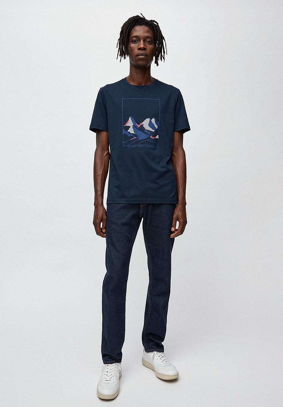 T-shirt marine en coton bio - jaames nature
