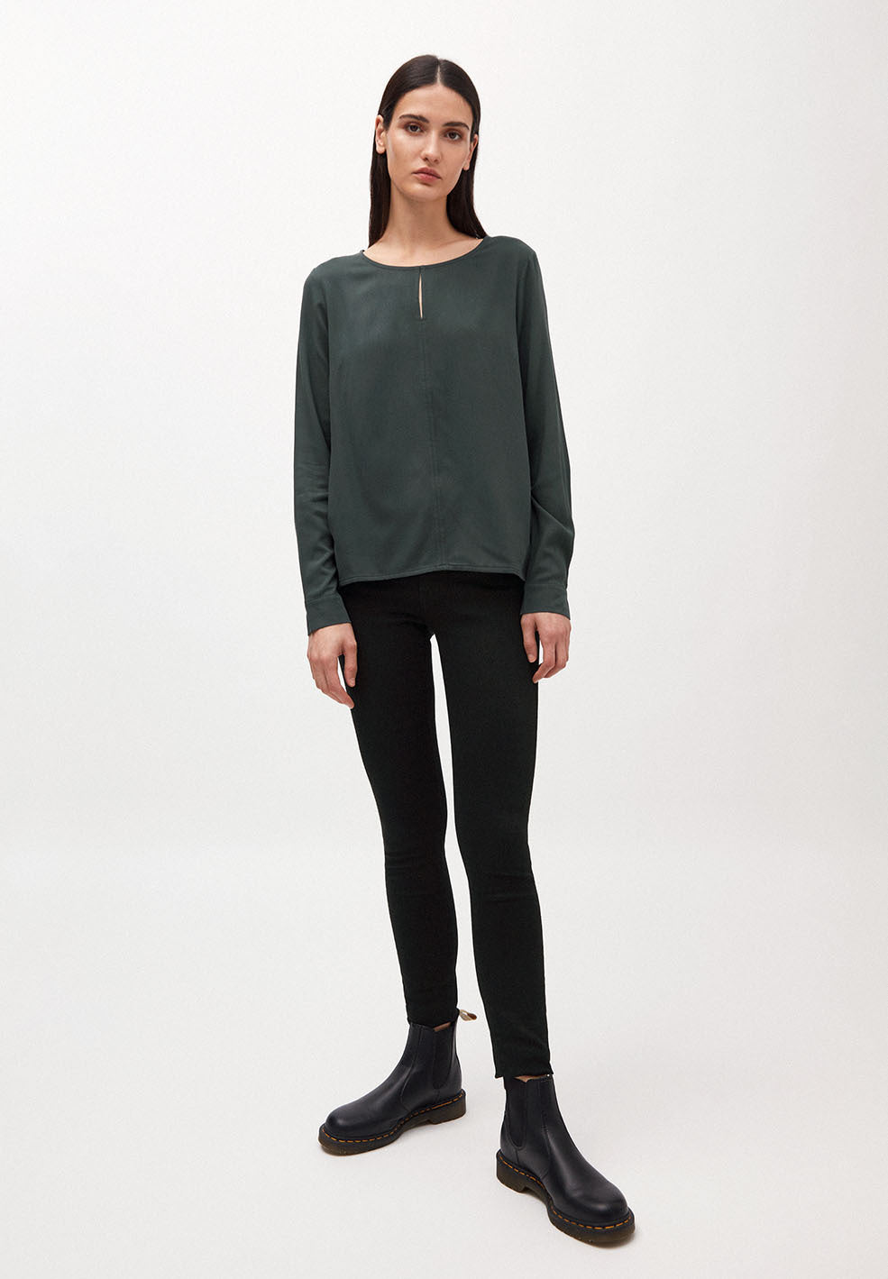 Blouse verte en tencel - vendlaa