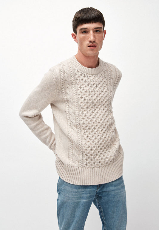 Pull écru en coton et laine bio - caabo