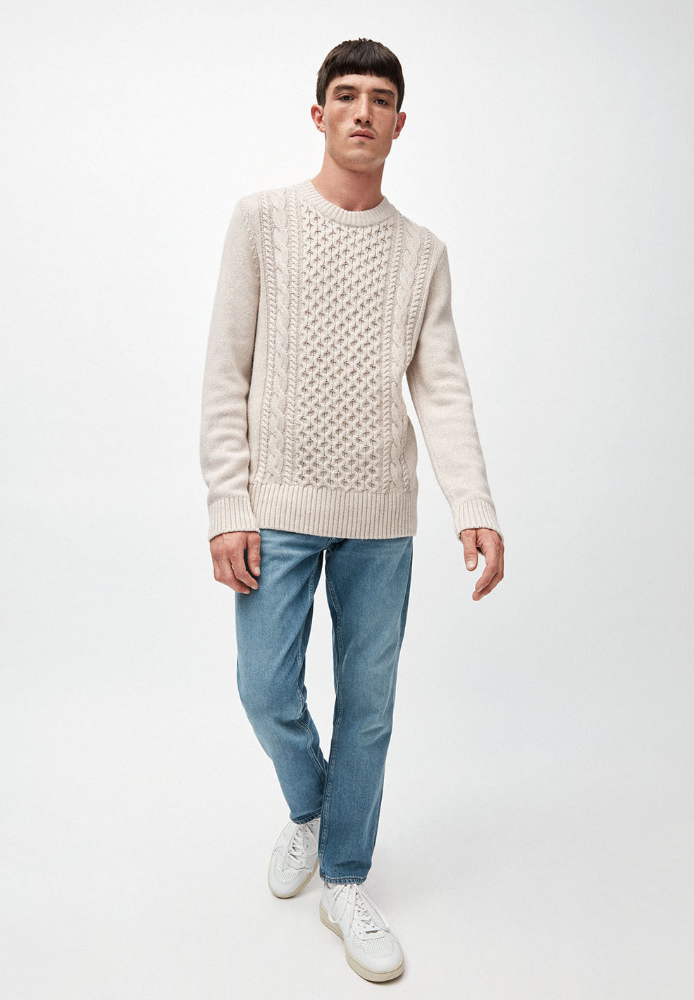 Pull écru en coton et laine bio - caabo