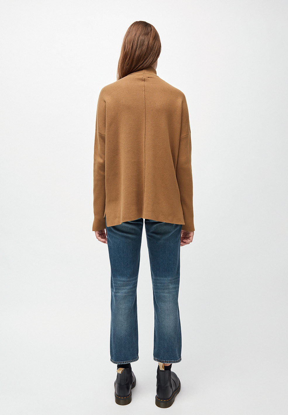 Pull col roulé marron en coton bio - ayakaa