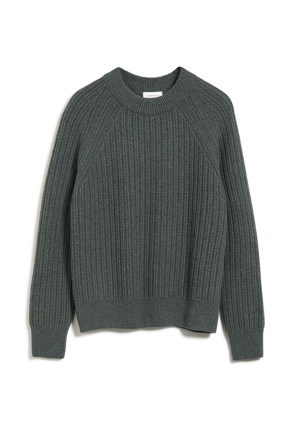 Pull maille vert foncé en coton et laine bio - Hinaa