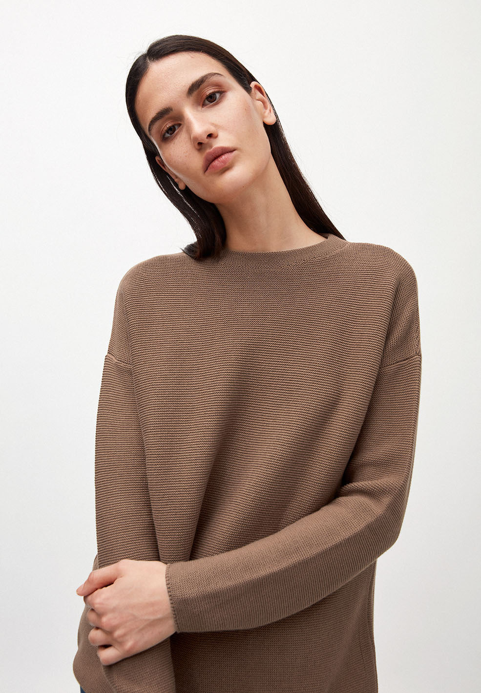 Pull marron en coton bio - catalinaa