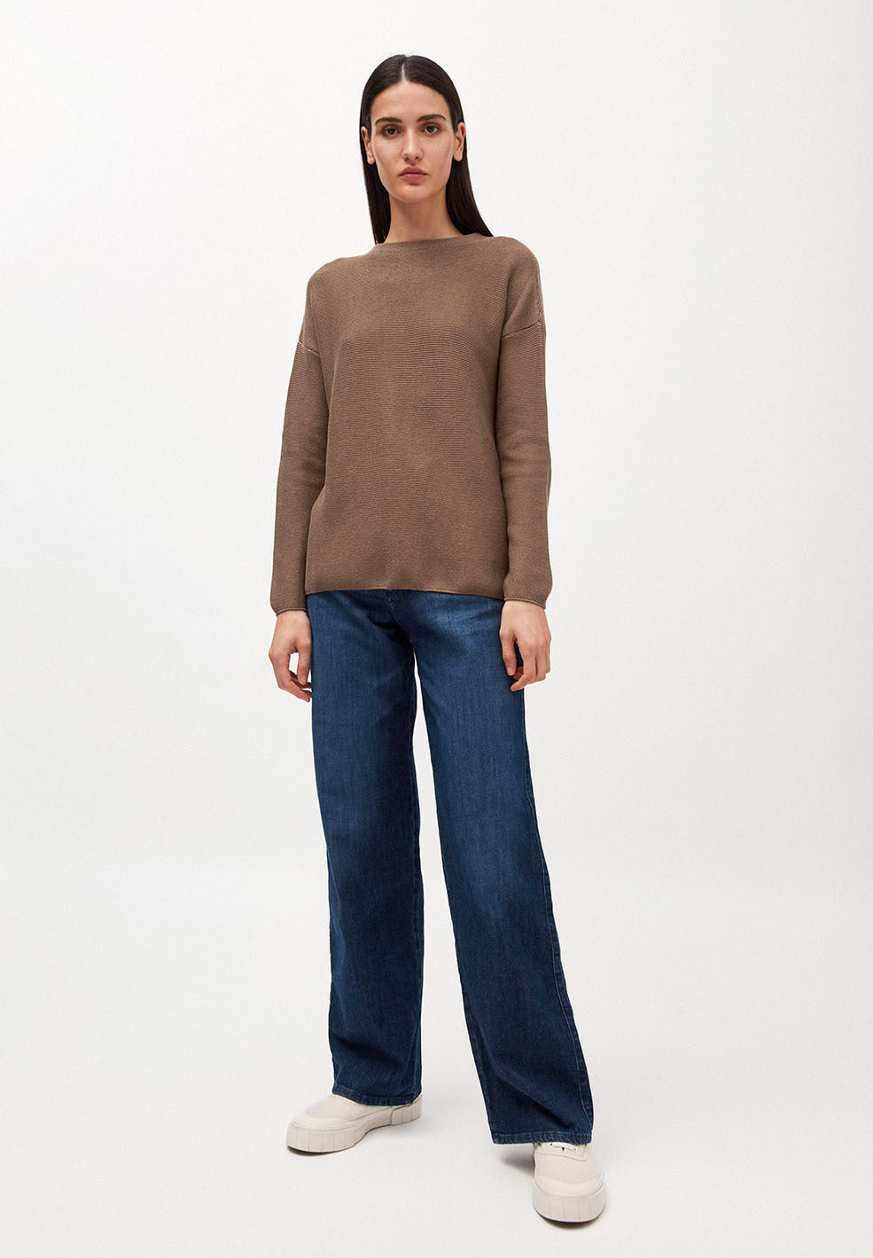 Pull marron en coton bio - catalinaa