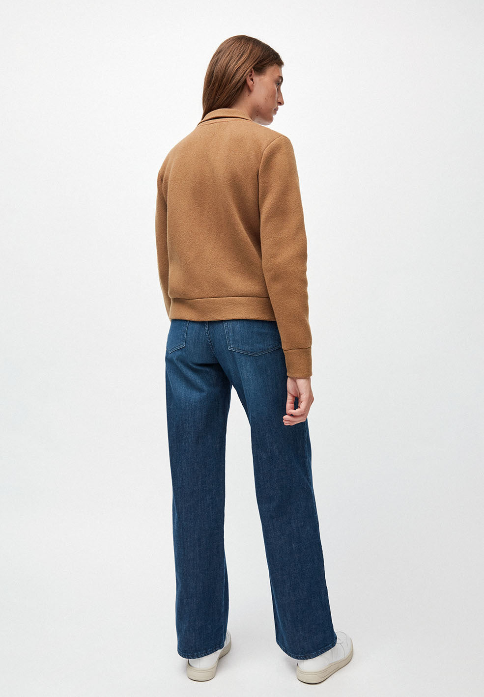Veste marron en coton et laine bio  - alondraa