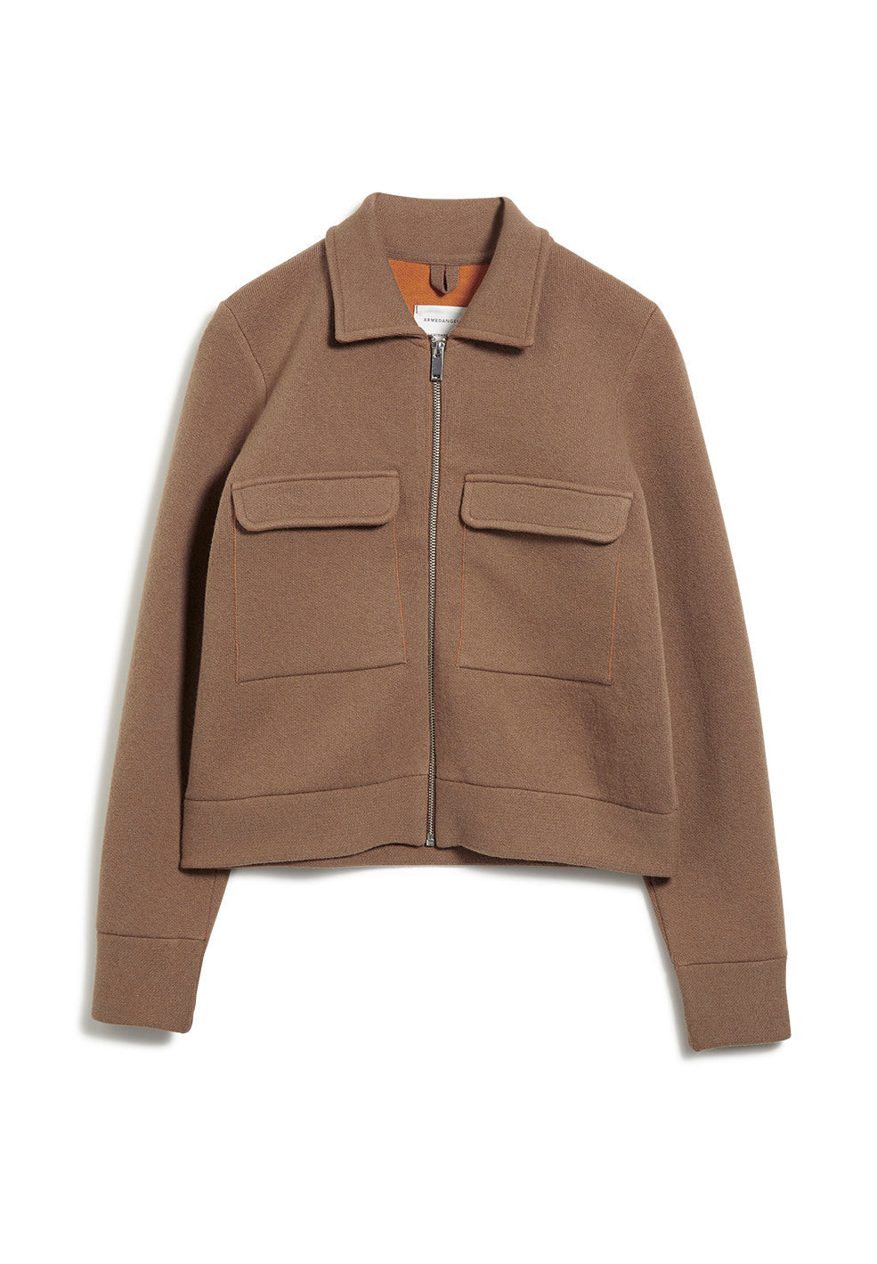 Veste marron en coton et laine bio  - alondraa