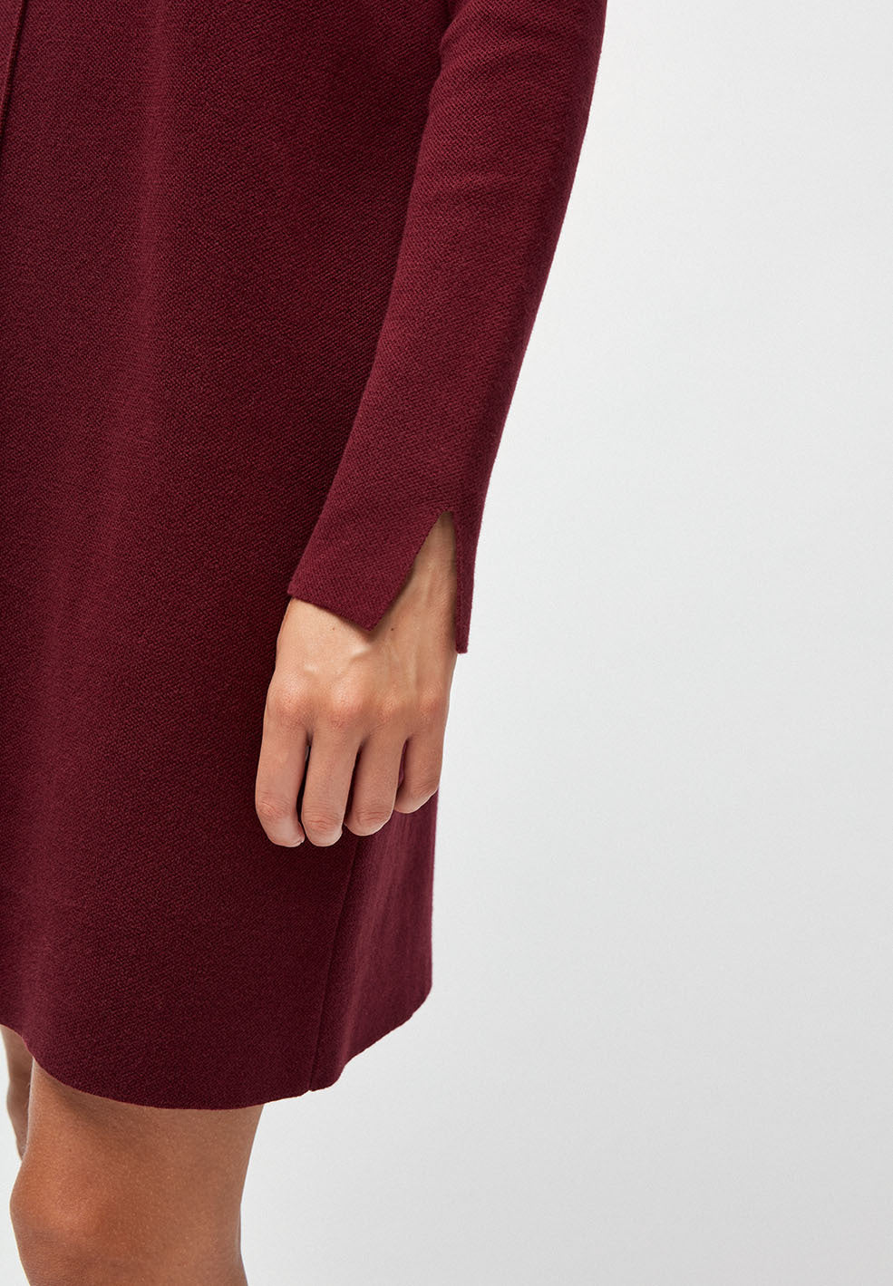 Robe pull bordeaux en coton bio - Sienna