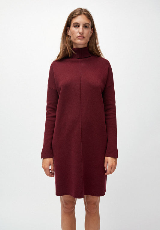 Robe pull bordeaux en coton bio - Sienna