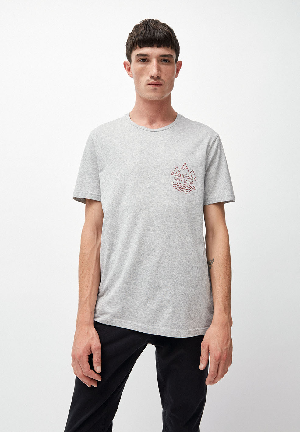 T-shirt gris en coton bio - jaames way to go