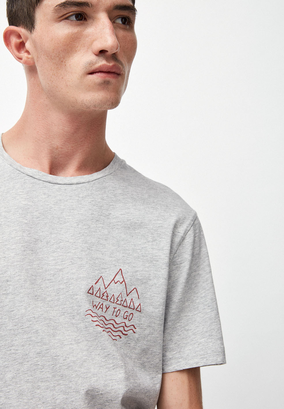 T-shirt gris en coton bio - jaames way to go