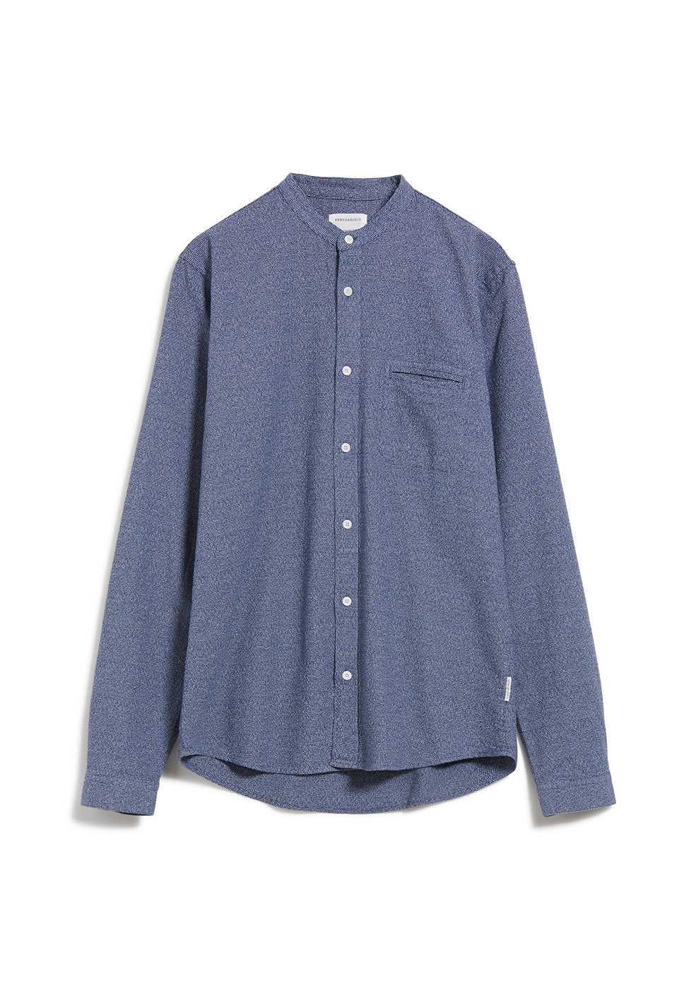 Chemise col mao bleue en coton bio - Litaa
