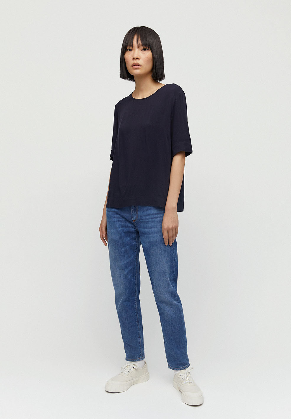 T-shirt marine en lenzing - Loriaa