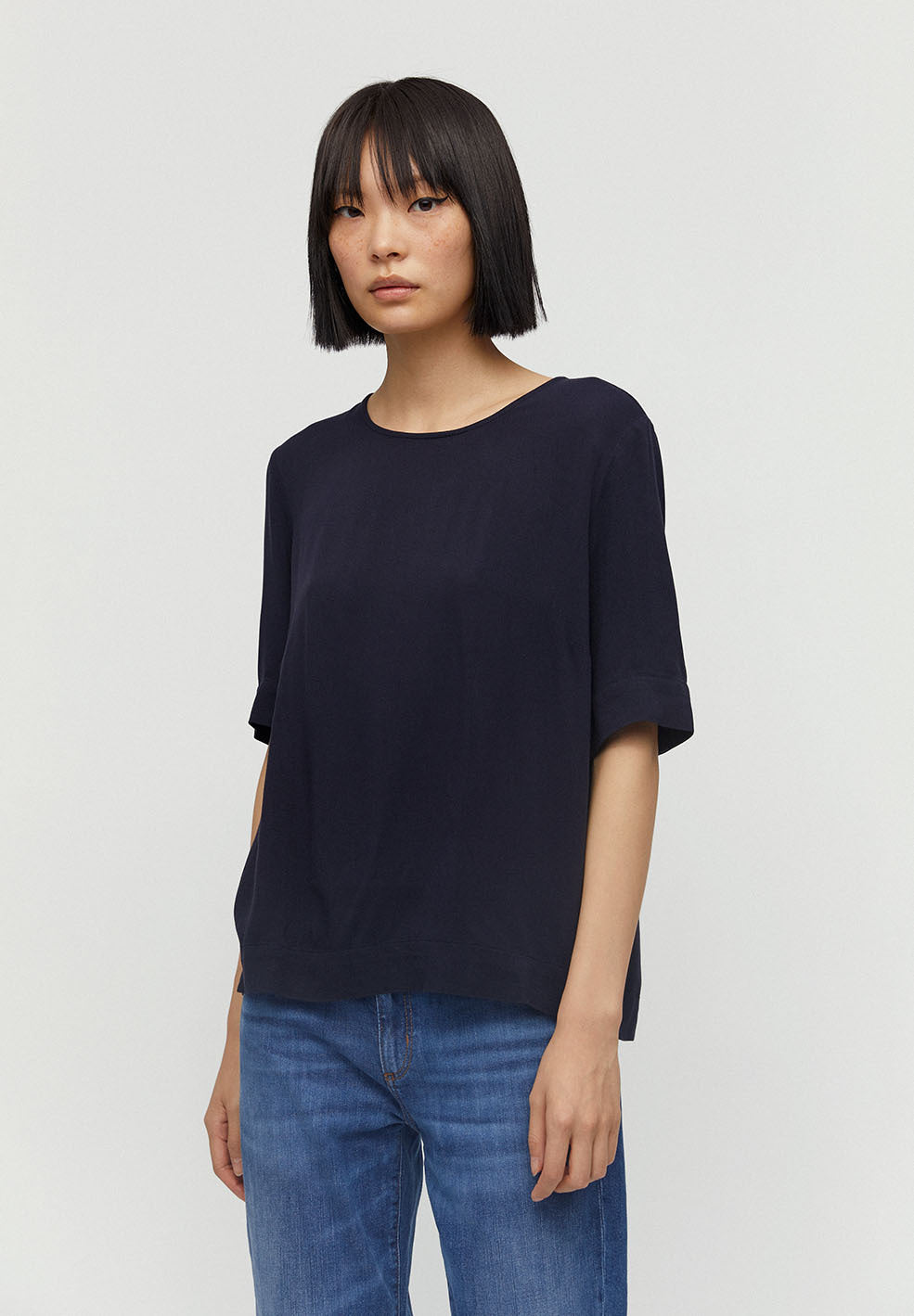 T-shirt marine en lenzing - Loriaa