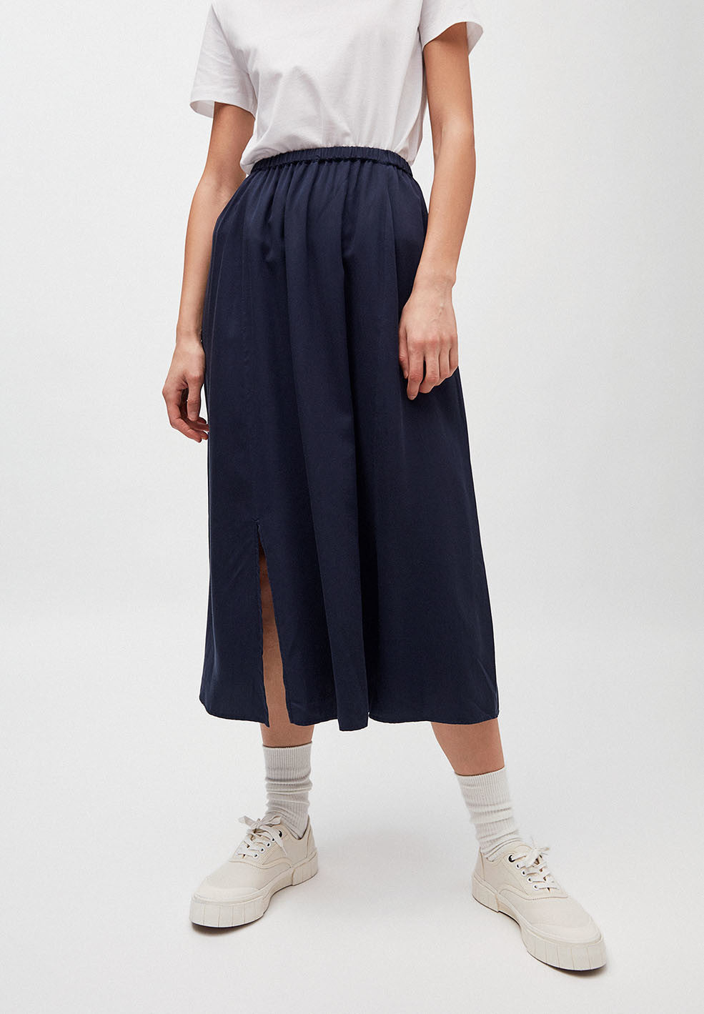 Jupe longue bleu nuit en tencel - Katinkaa