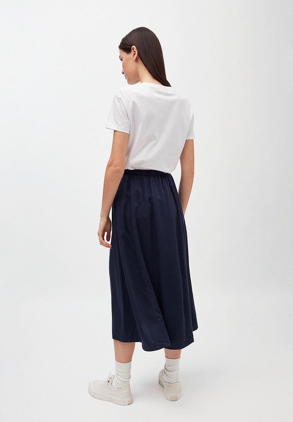 Jupe longue bleu nuit en tencel - Katinkaa