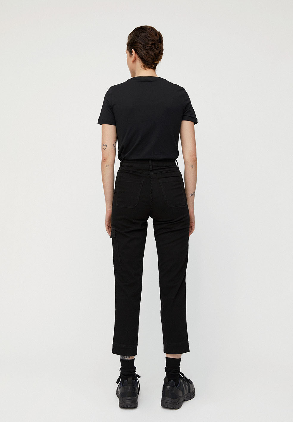Pantalon cargo noir en coton bio - Virginiaa