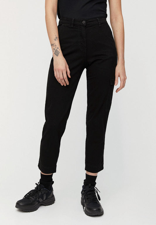 Pantalon cargo noir en coton bio - Virginiaa
