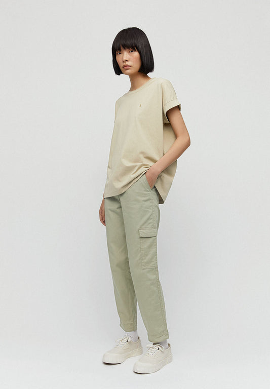 Pantalon cargo vert pâle en coton bio - Virginiaa