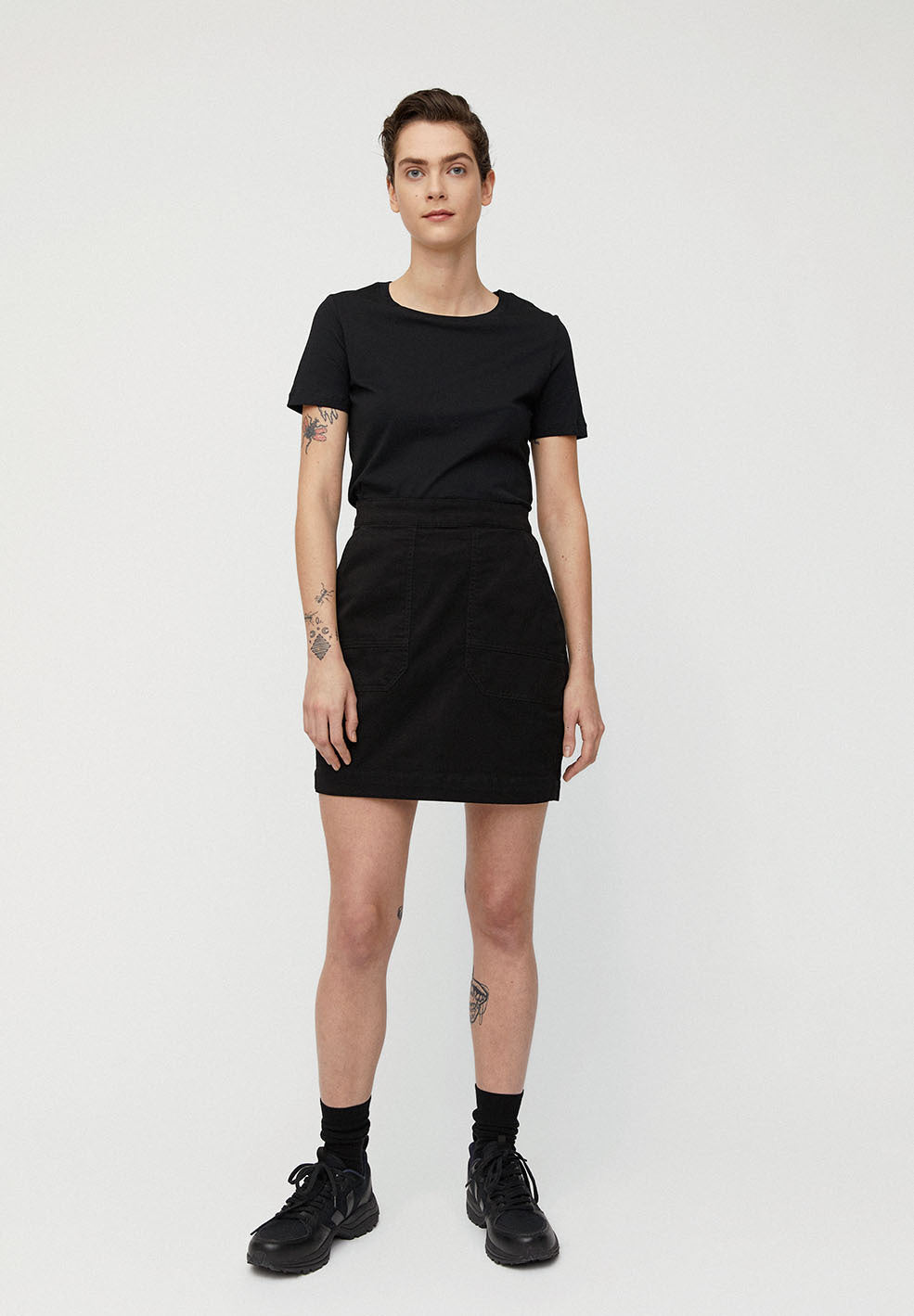Jupe noire en coton bio - Ulmaa