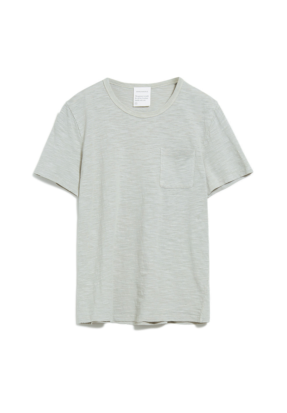 T-shirt avec poche gris/vert en coton bio - Paaul pocket