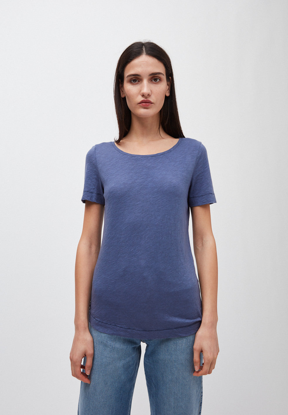 T-shirt bleu indigo en coton bio - Johannaa
