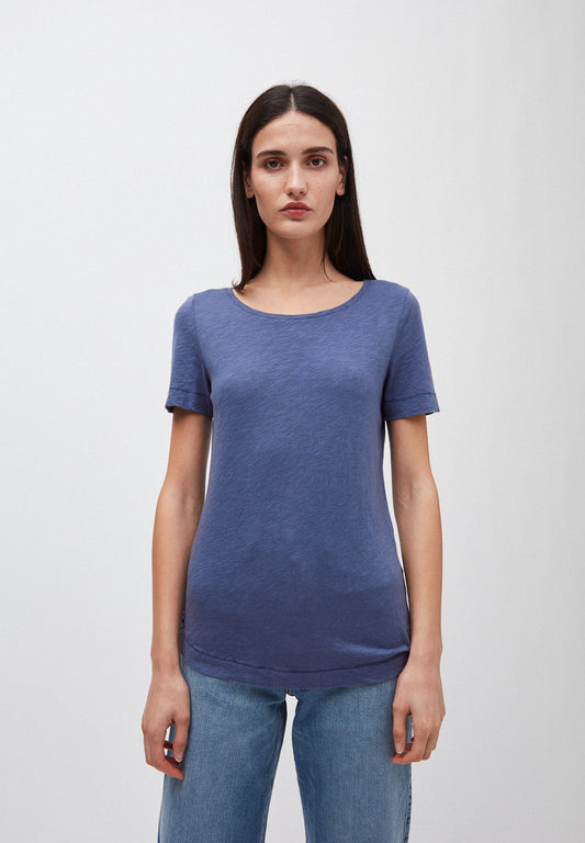 T-shirt bleu indigo en coton bio - Johannaa