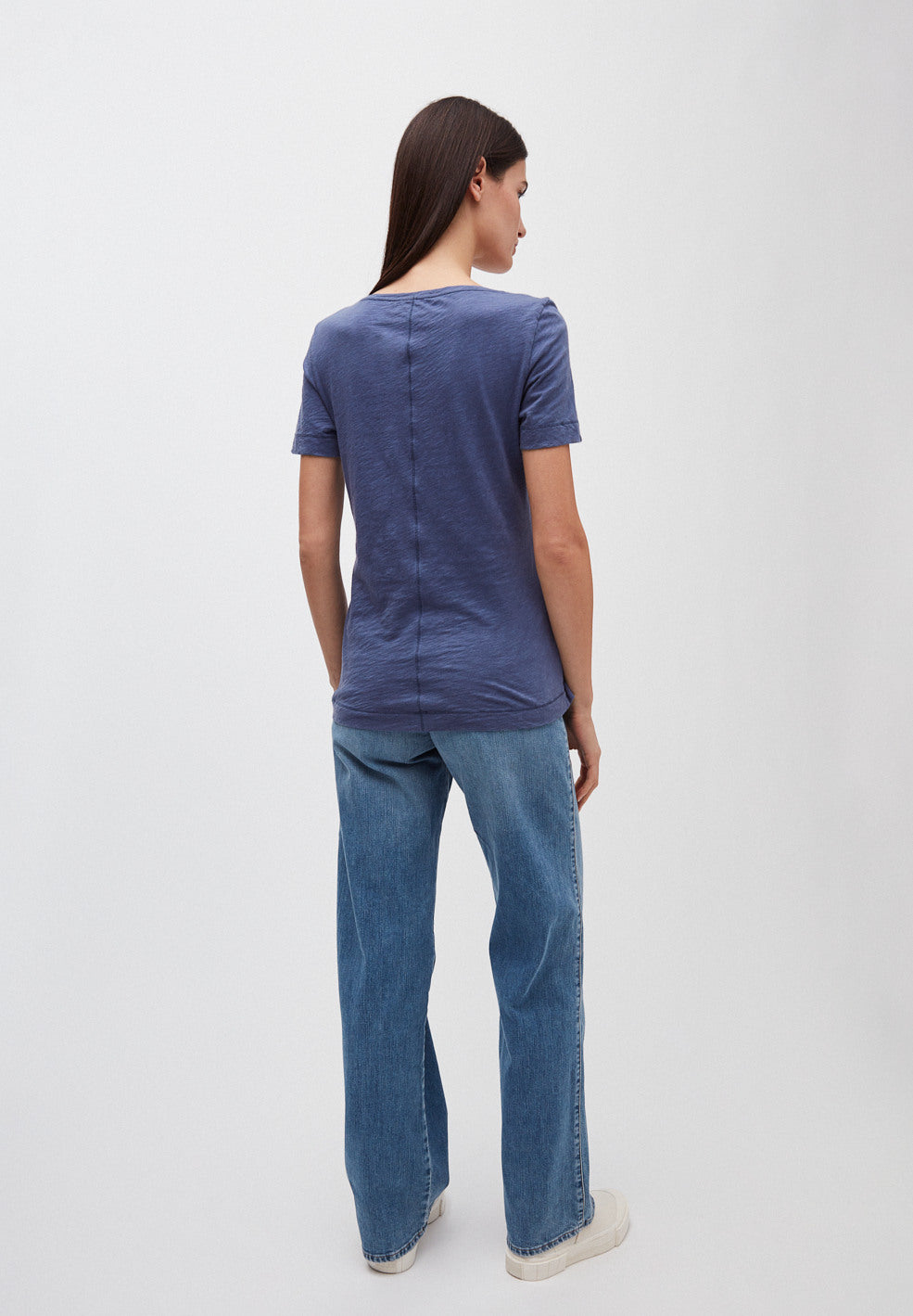 T-shirt bleu indigo en coton bio - Johannaa