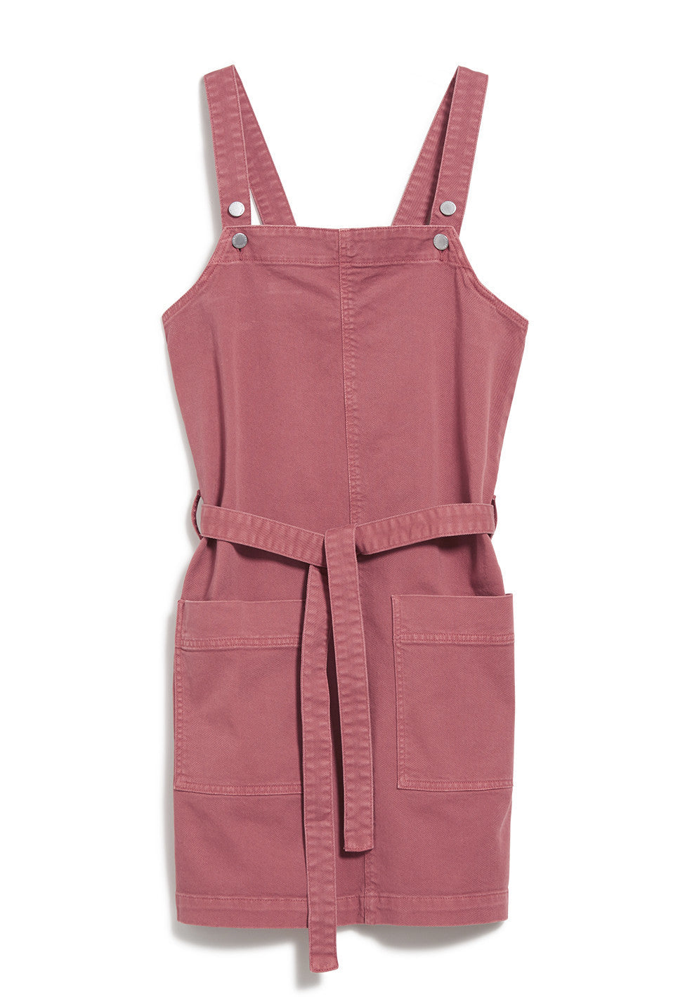 Robe salopette cintrée rose en coton bio - Leoniaa